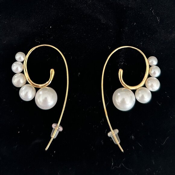 Ippolita Nova Tribal 5 Pearl Curved Ear Wire Earrings 4.0-10.50 mm18K Gold - Picture 6 of 10
